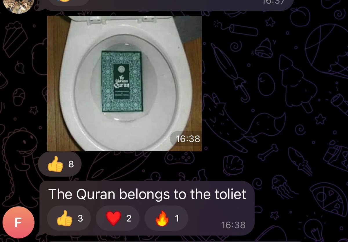 safa_mxh's tweet photo. This is what u support if u remain quiet about innocent Palestinians or support Israel’s “right to defend” itself. This is what I found when i looked at their telegram chats. They are contemporary nazis. Please share and show the world why we need to save Palestine. https://t.co/pceXHeuFG4