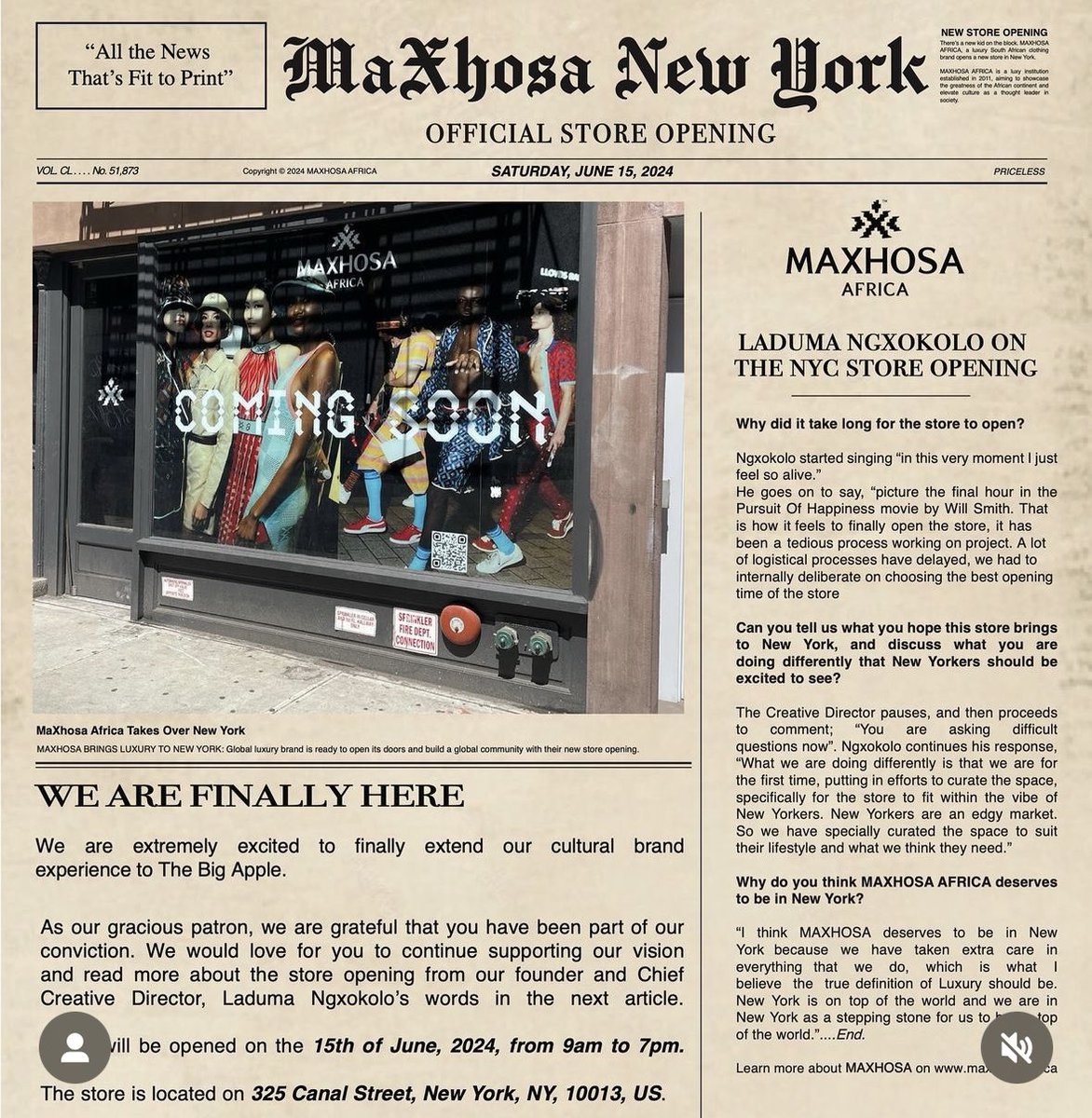 Laduma’s grandfather, Mike Ngxokolo who was a legendary Jazz trombonist, Choral music composer and Sculptor, named him “Laduma igama lamaMpondo.”

How proud he would be to see that dream realised. Igama lomzukulwana wakhe, igama labaNtu liduma in the most extraordinary way. 👏🏽