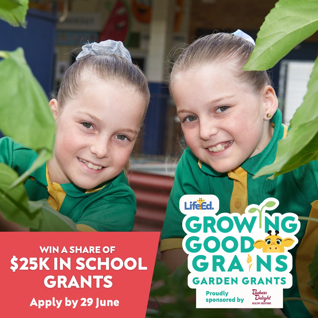 🖱️🌱Applications are open

Thanks to <a href="/BakersDelightAU/">Bakers Delight</a> Healthy Solutions range...win one of 25 school garden grants, valued at $1,000 each 🎁

💚primary schools, preschools + early learning centres

🔗 bit.ly/4aEKwbU

#Schoolgarden #schoolgrant #gardengrant
