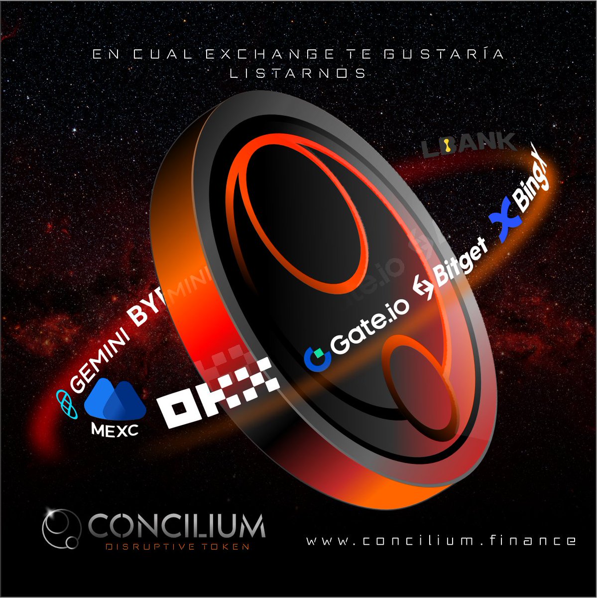 ConciliumD's tweet image. We want to hear from our community! 🗣️

Which exchange would you like to see $CONCILIUM listed? 🔍🚀
Leave your opinion in the comments and help us decide! Your voice is important to us.

#CONCILIUM #CriptoComunidad #Exchange #CriptoInversión #DecentralizedFinances