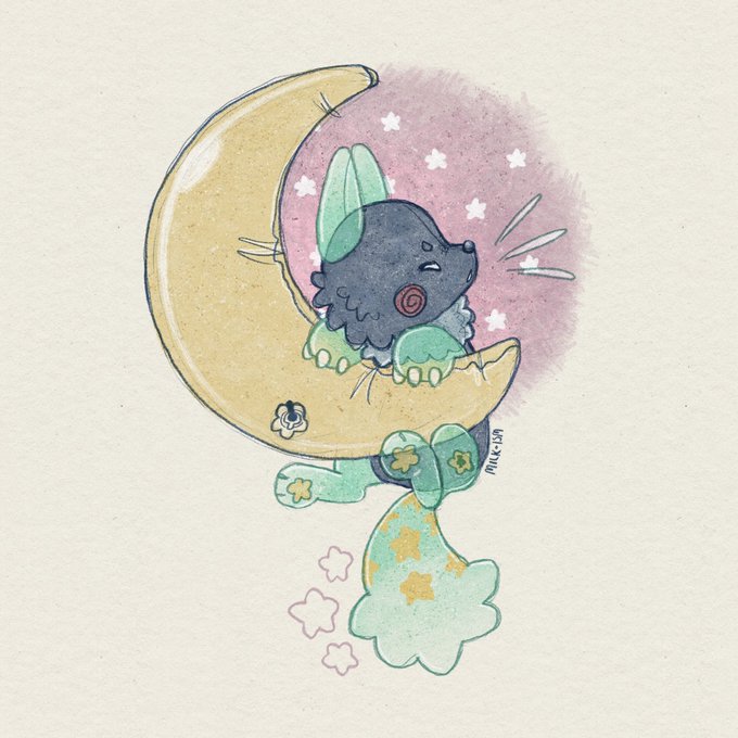 「closed eyes moon」 illustration images(Latest)