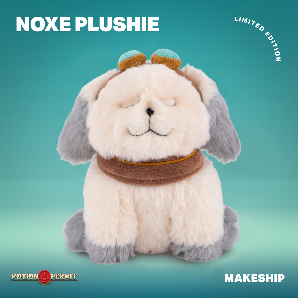 Our #PotionPermit Noxe plushie campaign is NOW LIVE on <a href="/Makeship/">Makeship</a>!!

The adorably soft Old English dog is eager to go home with you.🩷
With at least 200 orders, we can make him a reality~

Let's go get yours now, Chemists!!!

makeship.com/products/noxe-…
