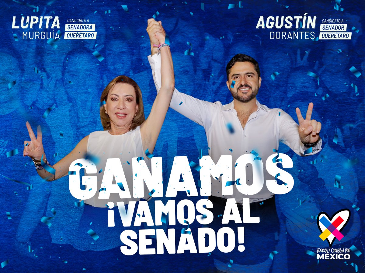 Después de una jornada ejemplar, donde la ciudadanía salió a ejercer su voto, ¡podemos decirles que GANAMOS con contundencia!

¡Gracias a la ciudadanía por su confianza y respaldo, Querétaro estará bien representado en el Senado! 🔵🔴🟡