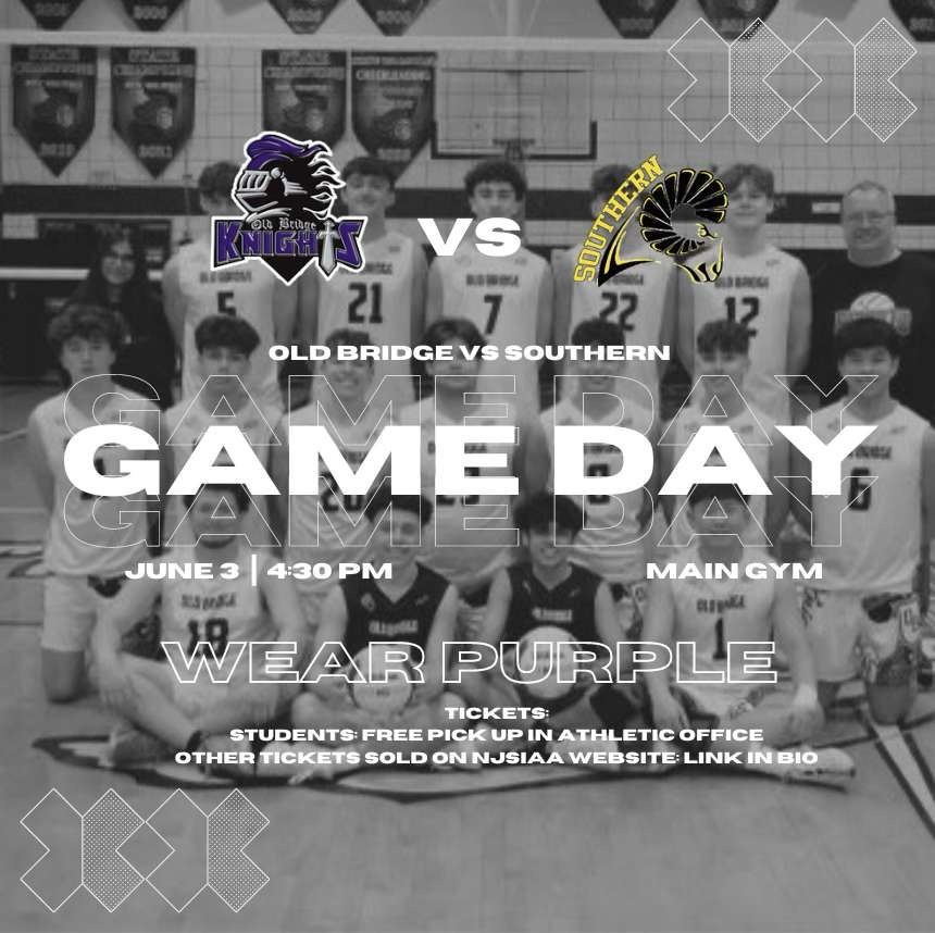 Pick up your free tickets in the athletic office!  Let's go Old Bridge. FILL THOSE BLEACHERS!!🏐🏐🏐 <a href="/FazioSally/">Mrs. Fazio 💜</a> <a href="/obhs_announce/">OBHS Announcements</a> <a href="/torchianator/">Torchianator</a> <a href="/OldBridgeTPS/">The Bridge</a>