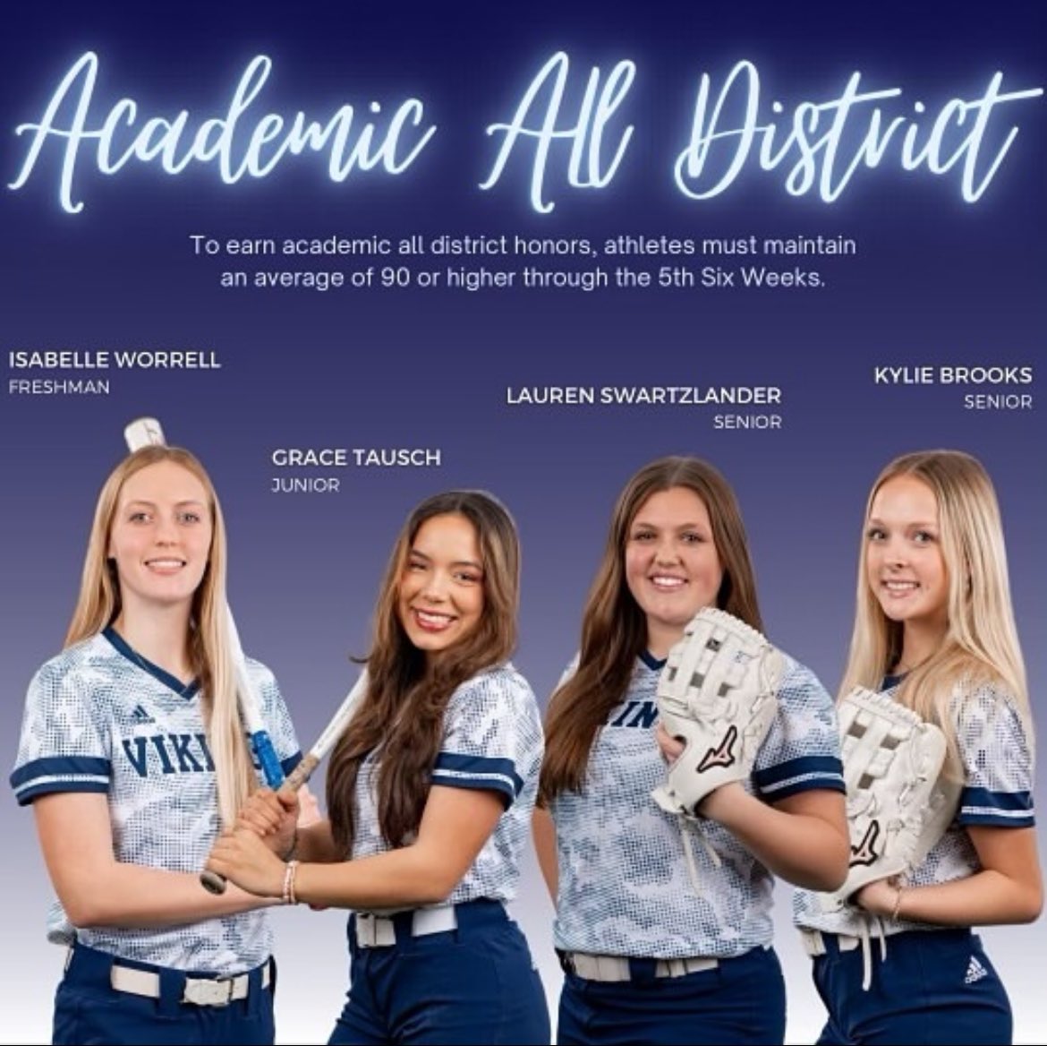 So honored to make academic all district, first team all district, and named team offensive and overall MVP for the 2024 season!!! So proud of my girls and can’t wait for senior season! #govikes 💗