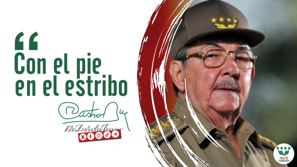 Felicidades #Raul ‼️‼️ Salud y larga vida. Gracias por pertenecer al bando de los imprescindibles, gracias por guiarnos de la mano y señalarnos el camino. Aquí esta su obra!!! #ConElPieEnElEstribo 💪 #IzquirdaPinera 🇨🇺 #DeZurdaTeam 🤝🐴