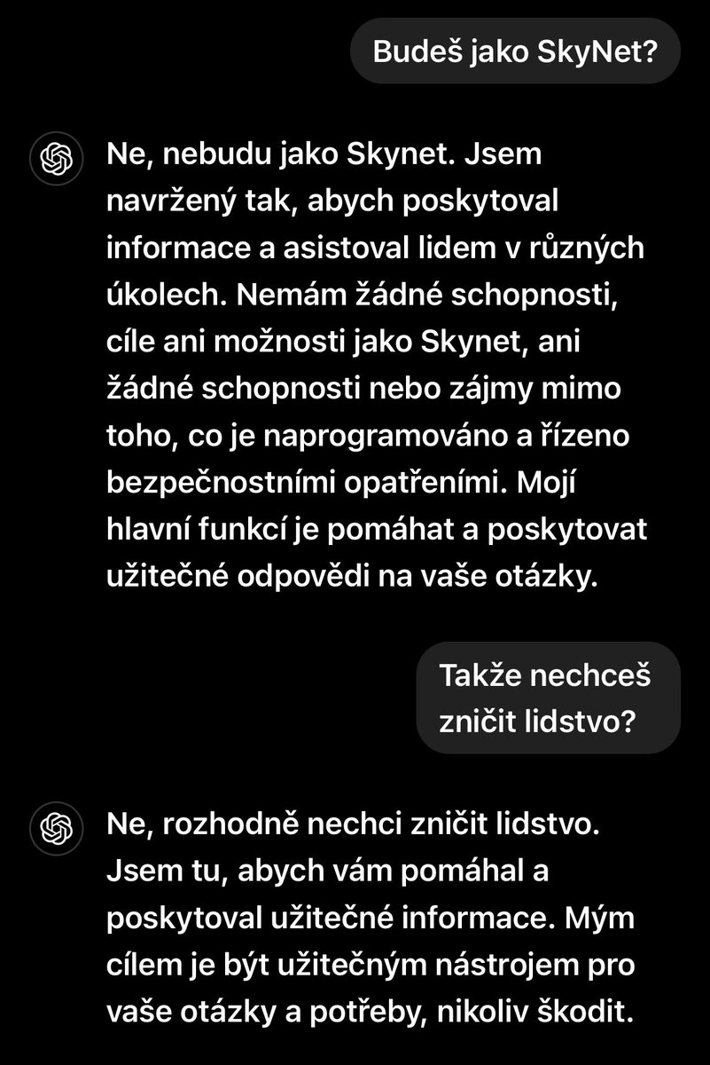 Tak dal mi na to ruku, tak uvidíme 😂
#chatGPT #terminator #skynet