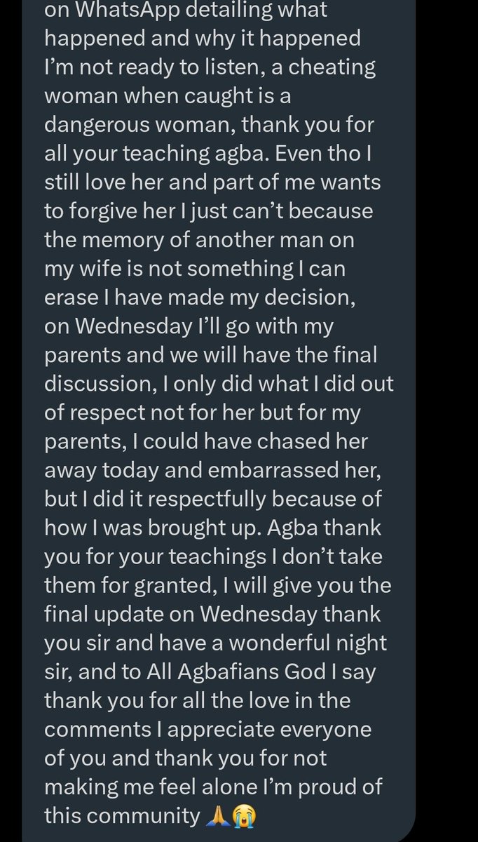 Update from the man that his wife followed a man to a hotel 👇.