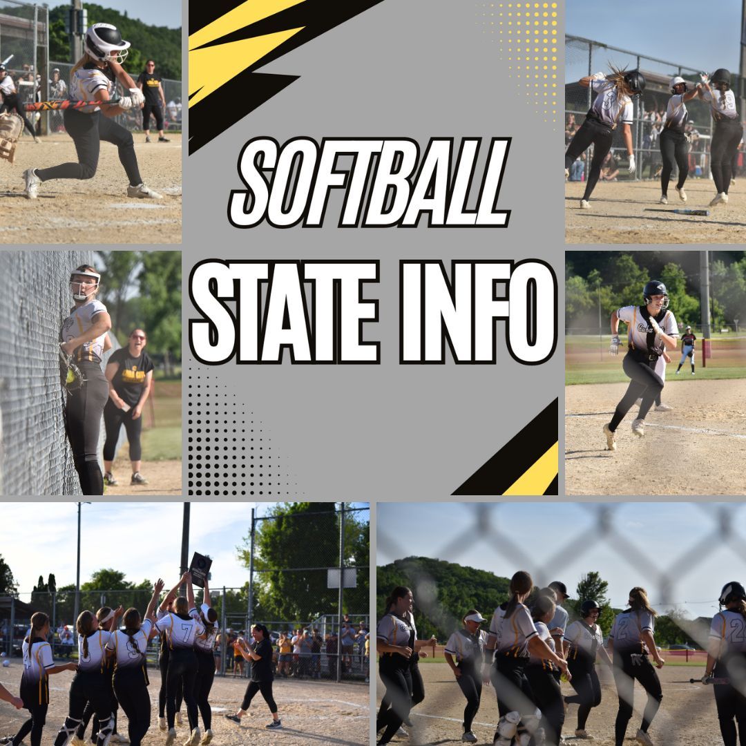 STATE SOFTBALL INFO
🥎WHEN:  Thursday, June 6
4:30 p.m.    Game 1 - #1 Fall Creek (28-2) vs. #4 Coleman (21-4)
6:30 p.m.    Game 2 - #2 Cuba City (22-2) vs. #3 Auburndale (21-3)
🥎TICKETS: buff.ly/3VqqEoS 
🥎Click buff.ly/3VnMyJ7 for more State information.