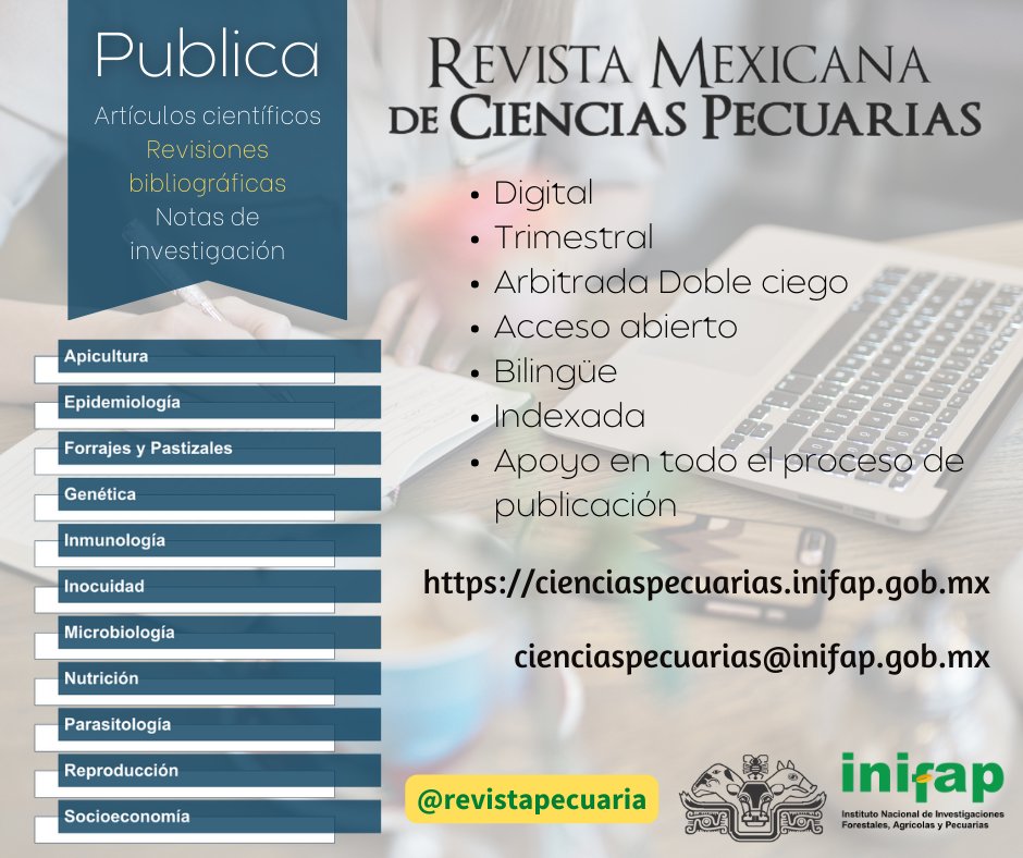 📣📣📣OPEN CALL📣📣📣
cienciaspecuarias.inifap.gob.mx/index.php/Pecu…

#cienciaspecuarias #México #INIFAP #revistasdelinifap #revistapecuaria