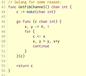peter_the_coder's tweet image. I&apos;ve been learning Go and doing weird approaches like this.

Not sure what kind of emotions such code would evoke in me if I saw it on production code.