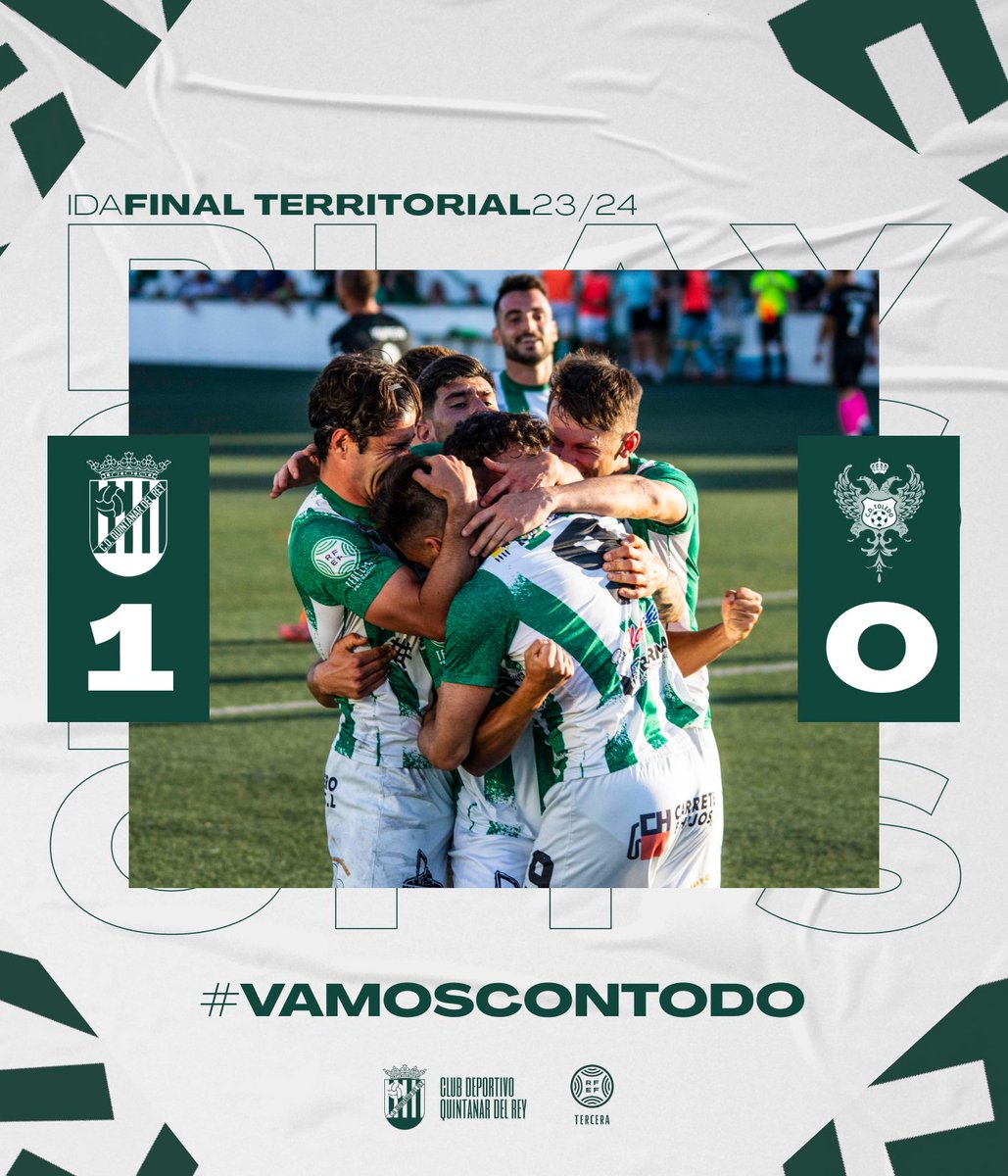 RESULTADO FINAL ⚽️📢
#PLAYOFF

1️⃣ C.D. Quintanar del Rey 
0️⃣ C.D. Toledo 

!VAMOS CON TODO! ¡VAMOS AFICIÓN!

#VamosConTodo