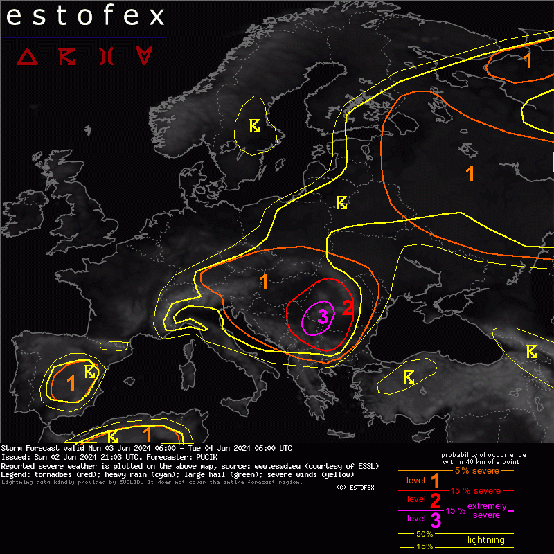 Severe weather outbreak possible tomorrow across parts of SE Europe. There are some uncertainties though, so make sure to read the full text at estofex.org