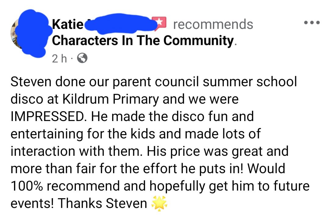 Characters In The Community! (@cumbernauldcinc) on Twitter photo Thank you to Kildrum Primary School Parent Council for leaving us a review after we provided entertainment at their School DISCO on Thursday.
Mr Yellow Jacket had a blast meeting you all and we hope to be back again soon! ππ
<a href="/kildrum_ps/">Kildrum Primary</a> Thank you to Kildrum Primary School Parent Council for leaving us a review after we provided entertainment at their School DISCO on Thursday.
Mr Yellow Jacket had a blast meeting you all and we hope to be back again soon! ππ
<a href="/kildrum_ps/">Kildrum Primary</a>