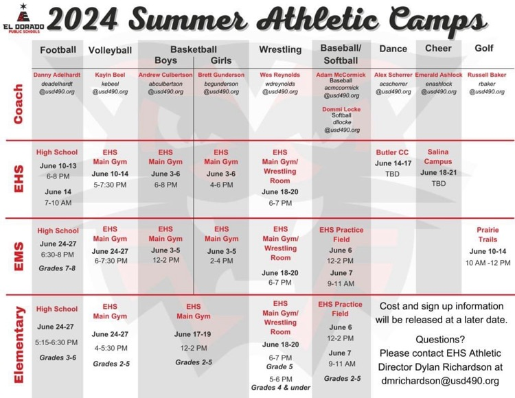 ElDoHSWildcats's tweet photo. 🚨REMINDER🚨
Your 2024-2025 Sports Season starts tomorrow! 
See the attached graphics to see which camps and weights sessions start tomorrow, June 3rd. Go Cats! #PartOfThePride https://t.co/4MrgbBVbeF