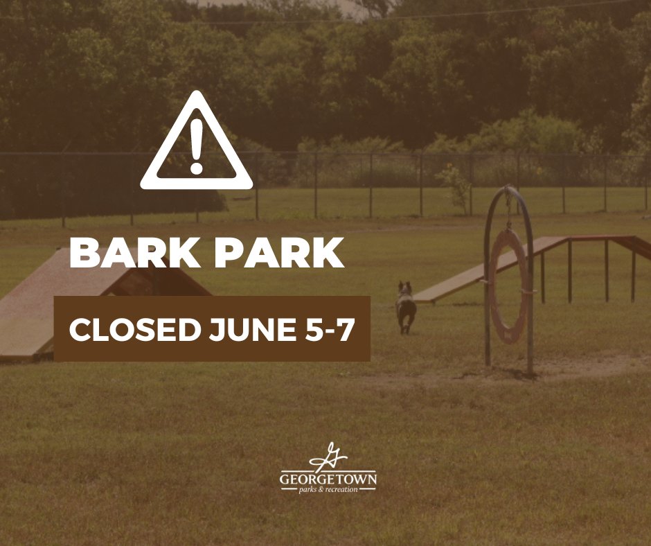 GTXParksandRec's tweet photo. ⛔ The Bark Park, 151 Holly St., will be closed Wednesday, June 5-Friday, June 7 for landscape improvements, including replacing mulch around water stations, pruning deadwood out of trees and removing dead trees. https://t.co/AqxtiLyYIn