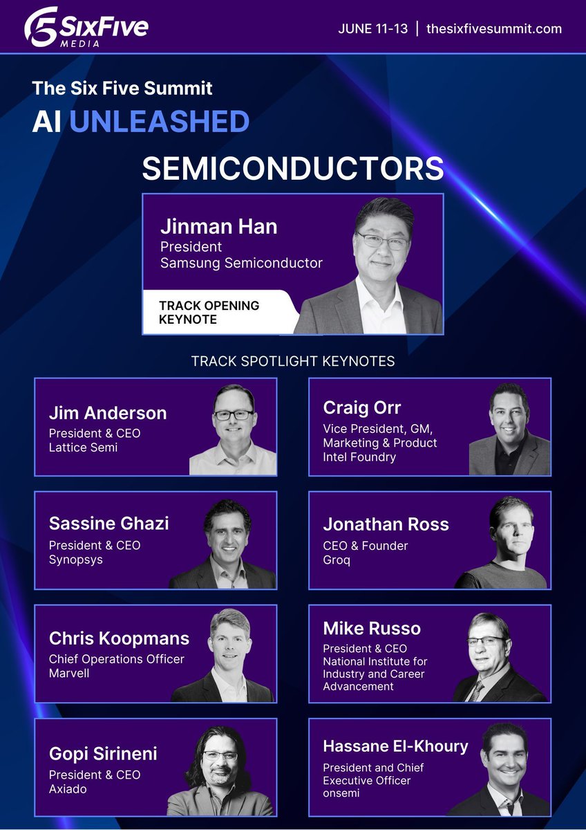 From edge AI to sustainable computing, the Semiconductors track at #SixFiveSummit24 covers the full spectrum of AI hardware innovation. Join experts from @Samsung, @Latticesemi, @Intel, and more to stay ahead of the curve. Register for free: buff.ly/3VnWYIL