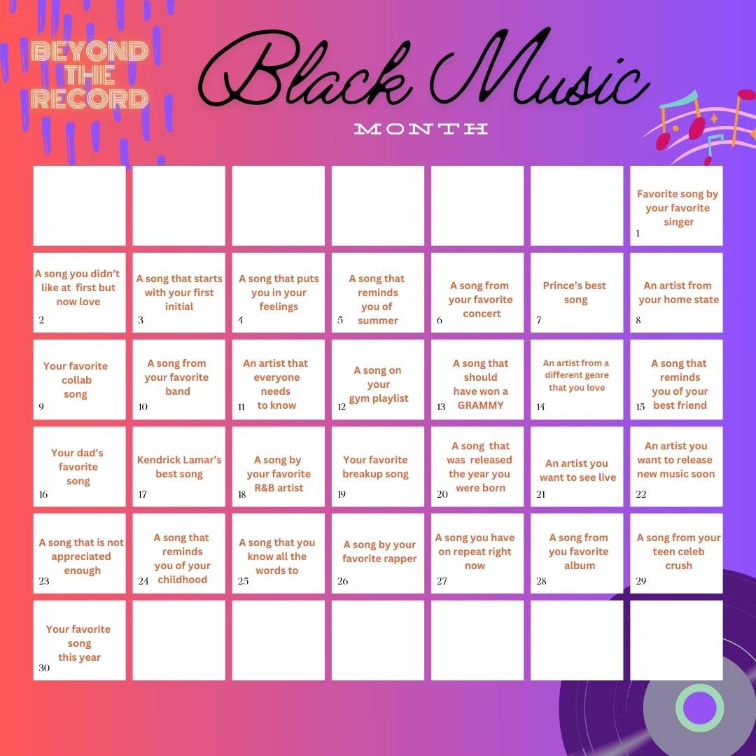 It’s Black Music Month and we are playing a game to celebrate our favorite songs throughout the month. Join us on Instagram @beyondtherecordpodcast to enjoy 🎶 💛 

#blackmusicmonth #musicpodcast #rnb #hiphop #music #IndependentArtist