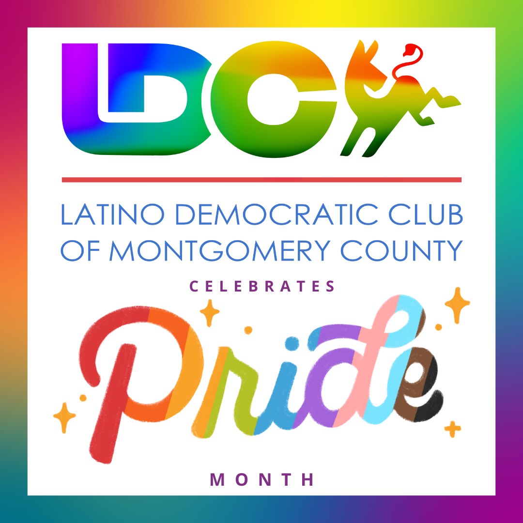 MoCo Latino Dems (@mocolatinodems) on Twitter photo 🌈 Happy Pride Month from the Latino Democratic Club of Montgomery County! 🌈
This June, we celebrate love, diversity, and the vibrant LGBTQ+ community.
Join us in celebrating our beautiful, and diverse community. ¡Orgullo y solidaridad siempre! ✊🏽❤️🧡💛💚#loveislove
#PrideMonth 🌈 Happy Pride Month from the Latino Democratic Club of Montgomery County! 🌈
This June, we celebrate love, diversity, and the vibrant LGBTQ+ community.
Join us in celebrating our beautiful, and diverse community. ¡Orgullo y solidaridad siempre! ✊🏽❤️🧡💛💚#loveislove
#PrideMonth