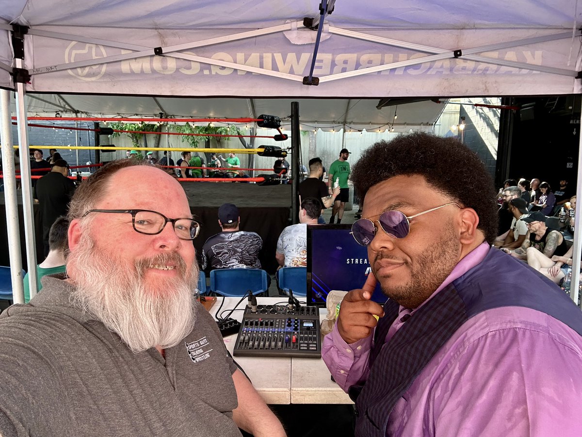 The #K1ngp1n @Kingpin_Kenny and I are getting ready to call @InspireADWres YOUR PARADISE IS BURNING tonight at Empire Control Room & Garage in downtown Austin! If you can’t be here in person, check out all the action live on @indiewrestling . #PIB