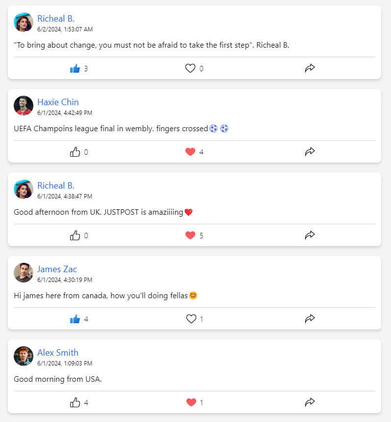 TheDevEnz's tweet photo. Day 62: Added some additional features to my full-stack app "justpost".

✅ Users can now like and react on each other's posts.
✅ Likes are updated in real time and the icon changes according to the state.
#100DaysOfCode #100daysofcodechallenge https://t.co/dbpr3hjFlq