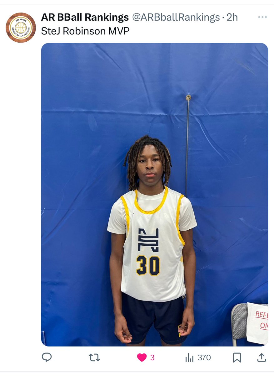 therealpstr1's tweet photo. Solid work this weekend Ste J. Keep Grinding the work is showing 💪🏾💯 @ARBballRankings https://t.co/uXw9NaGEEv