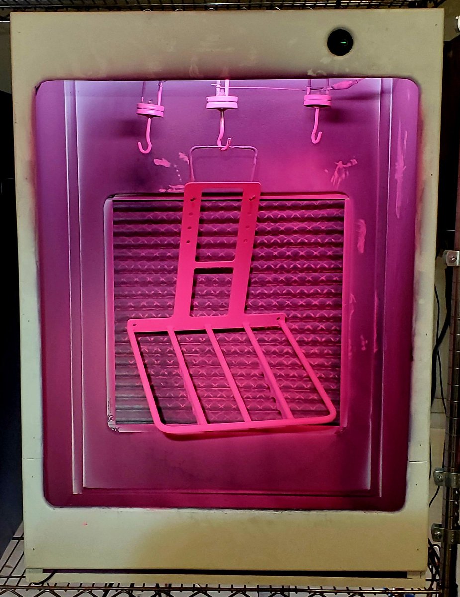 CETMAcargo's tweet photo. Powder-coating. Eating chocolate. https://t.co/LIVd0vLjzU