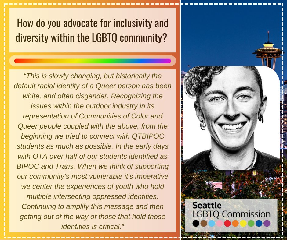 🌈𝐂𝐨𝐦𝐦𝐮𝐧𝐢𝐭𝐲 𝐌𝐞𝐦𝐛𝐞𝐫 𝐒𝐩𝐨𝐭𝐥𝐢𝐠𝐡𝐭🌈

𝐍𝐚𝐦𝐞: Elyse Rylander
𝐏𝐫𝐨𝐧𝐨𝐮𝐧𝐬: She/Her

Elyse created inclusive spaces for LGBTQ individuals in outdoor activities, launching the first LGBTQ Teen Conservation Corps.
Thank you for your amazing work!

#PrideMonth