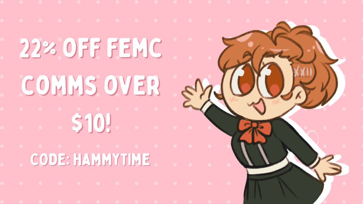 BuniitaBrush's tweet photo. Like what you saw from me for #FEMCWeek2024?

I’m having a week long discount of XXII....22% off commissions over $10 with Femc ( Persona 3 Portable ) in them with the code HAMMYTIME !

Link below! https://t.co/hP6BLm3d2C