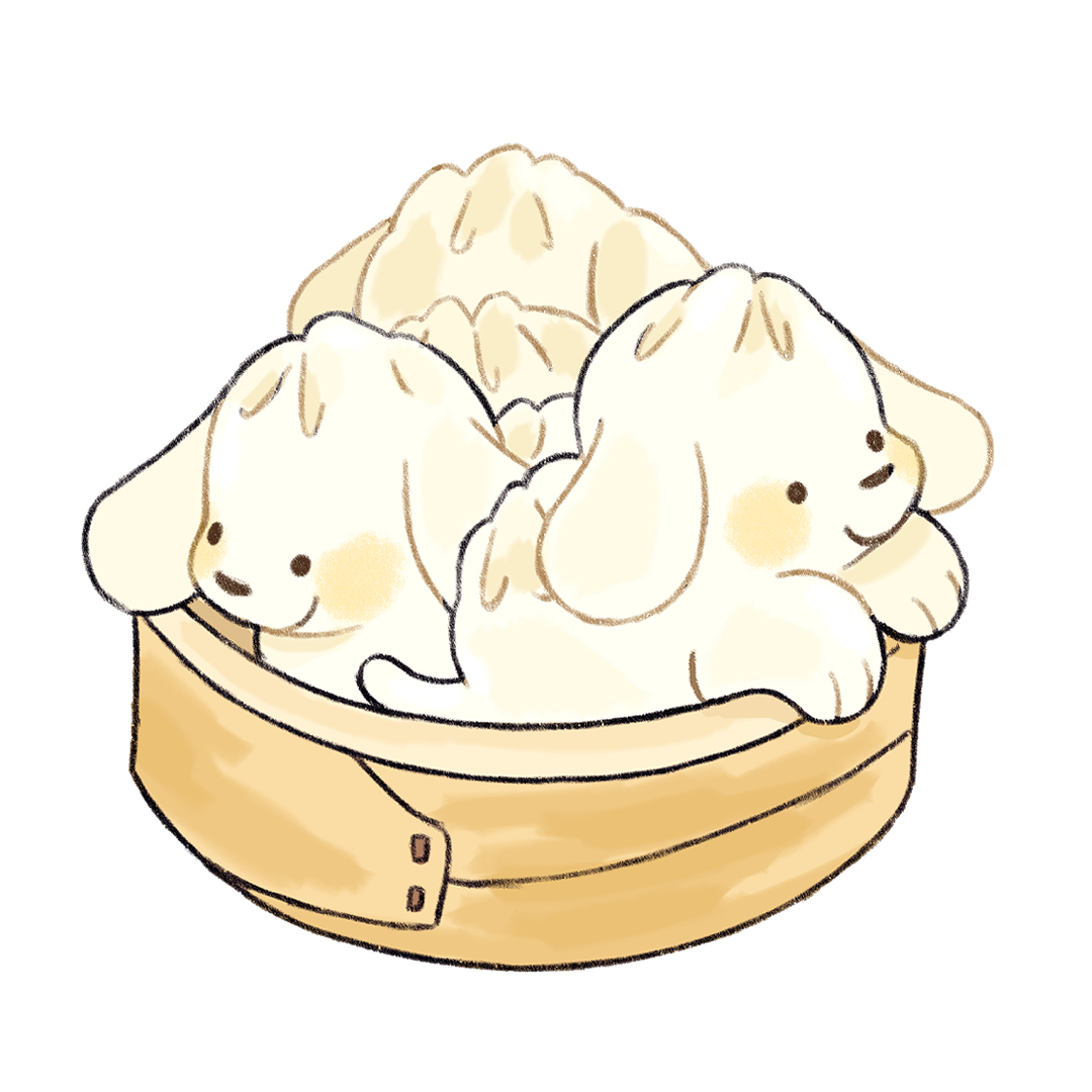 yumbrite's tweet image. A trio of steamed dumpling pups!