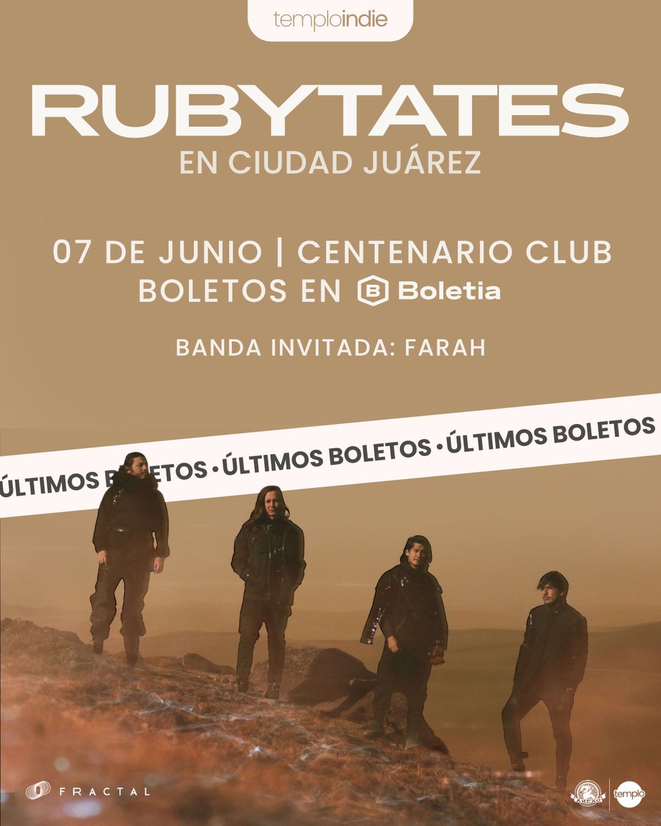 Consigue ahora tus entradas para el regreso de Rubytates a Ciudad Juárez, disponibles en: 
bit.ly/RubytatesTIMX