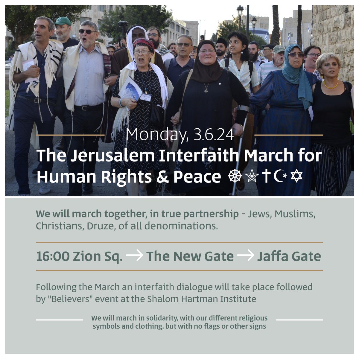 Today I have the honor of giving a lecture and workshop as part of the annual conference of @RHRIS . At the end of the session, I will join the interfaith march for human rights & peace. Join us 🕊️
