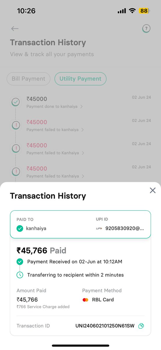K_kushaw's tweet photo. @CheQ_One 
Hello sir/mam,
I am using your app since last one year, and its a great experience, but yesterday i have done a rent pay through your app in Sunday morning, but still its nit credited to my account, what is the reason behind, and when it will credited to my account. https://t.co/7FpX0aSswe