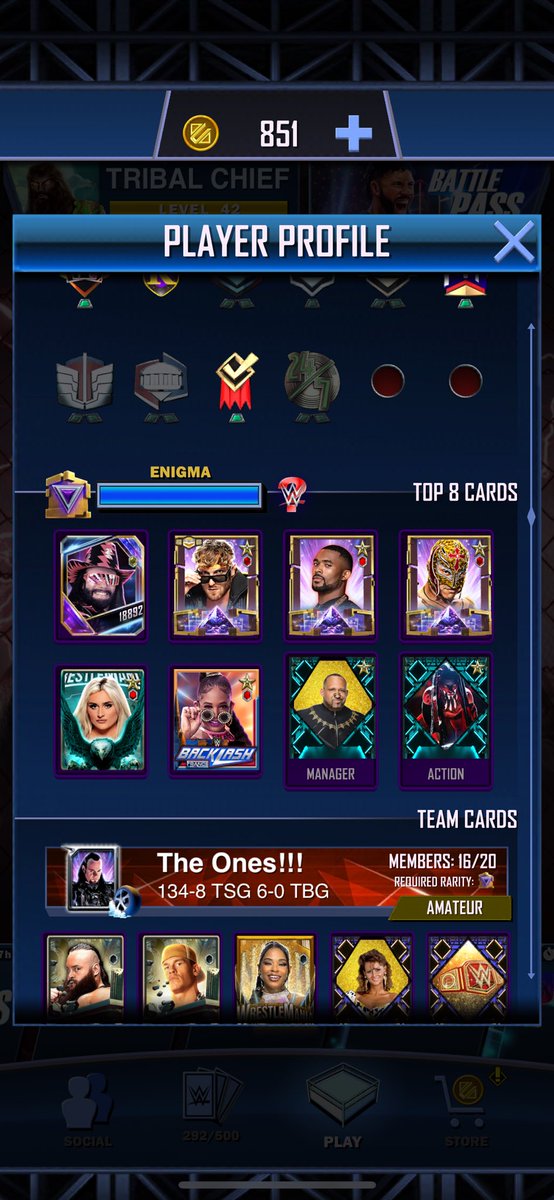 TRIBALIST_Takes's tweet image. MY WWE SUPERCARD ACCOUNT pics incase anyone interested do drop a message below many more card where these cam from with 850 creds and 82k supercoins account if anyone interested !! #wwesupercard #WWERaw #wwesc #wweaccount #wwe