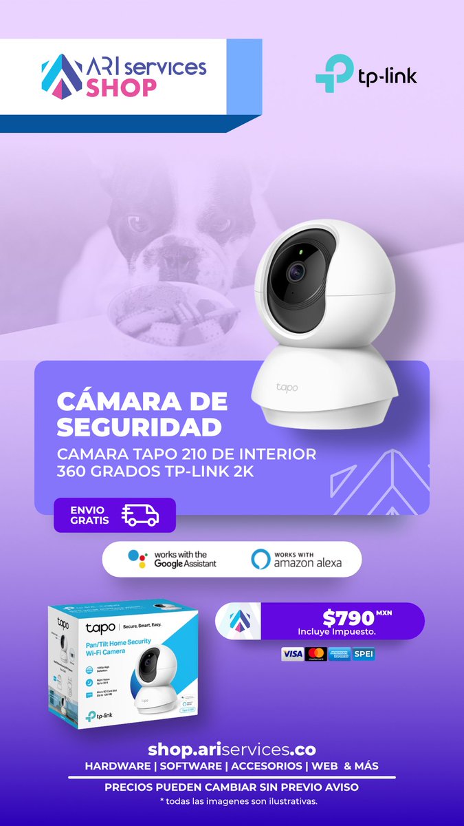 ariservicestbd's tweet photo. #enventa #shopariservicestbd 
Comprar 🛍️➡️ https://t.co/EsSKVuqxKH

#camaradeseguridad #tplink #tapo #c210 https://t.co/CVBC9RRIjW