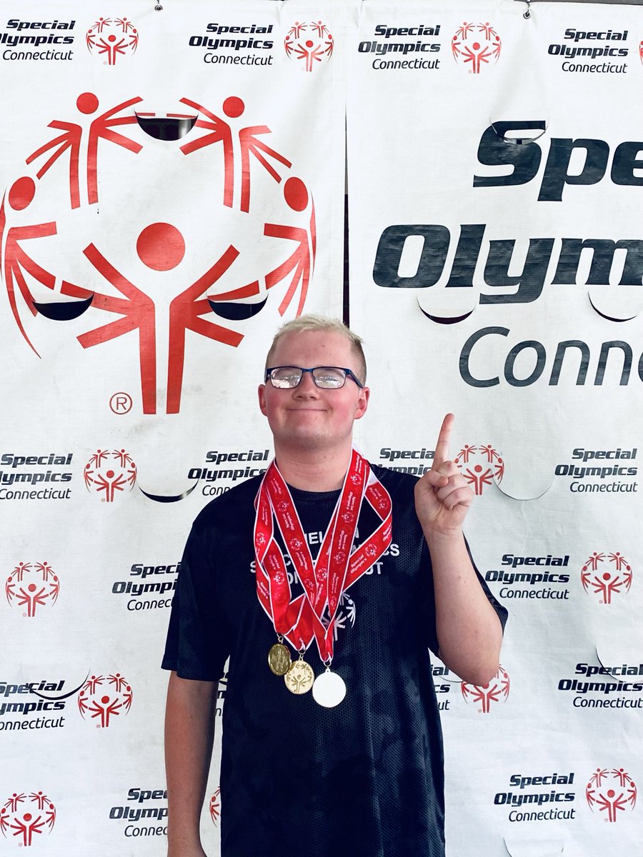The 🐐 of the Special Olympics!!  3 races (100, 200 and 400 meters) and 3 golds for my man Carter!!  He has worked so hard the past year and love seeing him reap the rewards.  🏅💪❤️