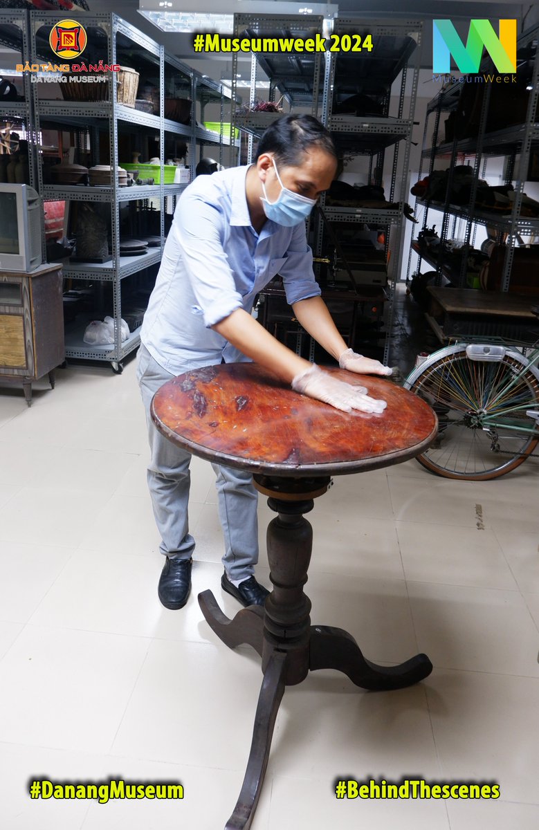 DaNangMuseum's tweet photo. Let's kick off MW2024 by honoring the silent, behind-the-scenes work of conservators! With their passion, responsibility, and professional skills, they diligently care for valuable objects and safeguard them for future generations.
 #BehindThescenes #Museumweek2024 #DaNangMuseum https://t.co/3MW3nnTkff