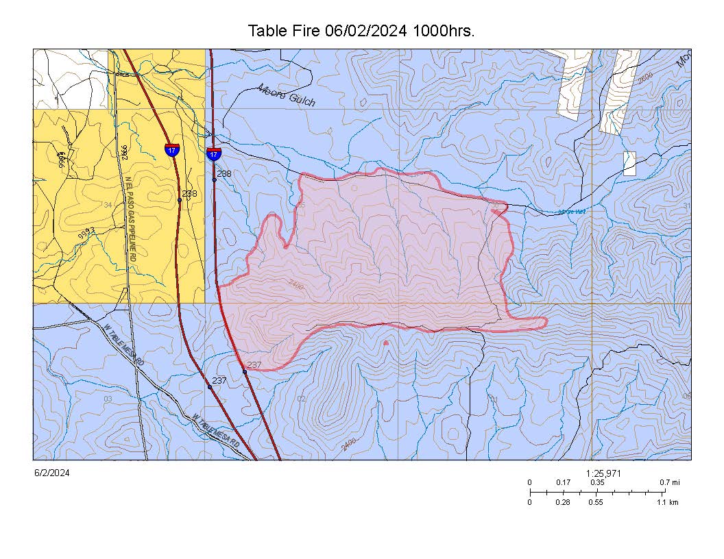 #TableFire: 85% contained w/no change in acreage; 676. This will be the final update unless there's a significant change in fire activity.

Fire started Sat. 6/1, near I-17 &amp; Table Mesa Rd. on E side I-17.  Hot &amp; dry conditions coupled w/winds &amp; light, flashy fuels contributed to