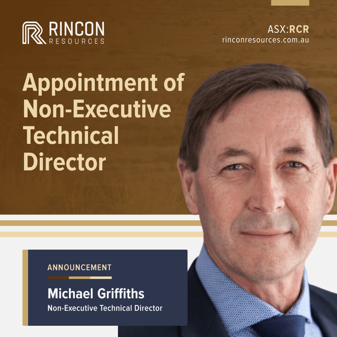 RinconResources's tweet photo. Welcome to Michael Griffiths, our new Non-Executive Technical Director!👏🏼

With 35+ years of industry experience, Mike brings a wealth of knowledge, having led teams to advance 6Moz of gold projects to feasibility

Full Announcement 👉🏼 https://t.co/Nk03AUCa2l

$RCR #ASX #ASXNews https://t.co/rVKRg8ceVZ