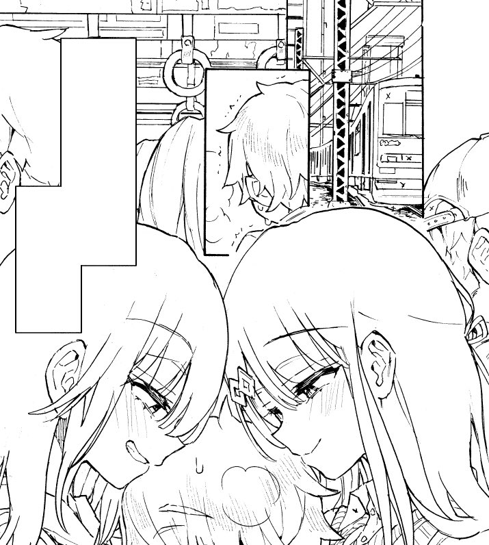 Misskeyの方に満員電車の絵あげました 