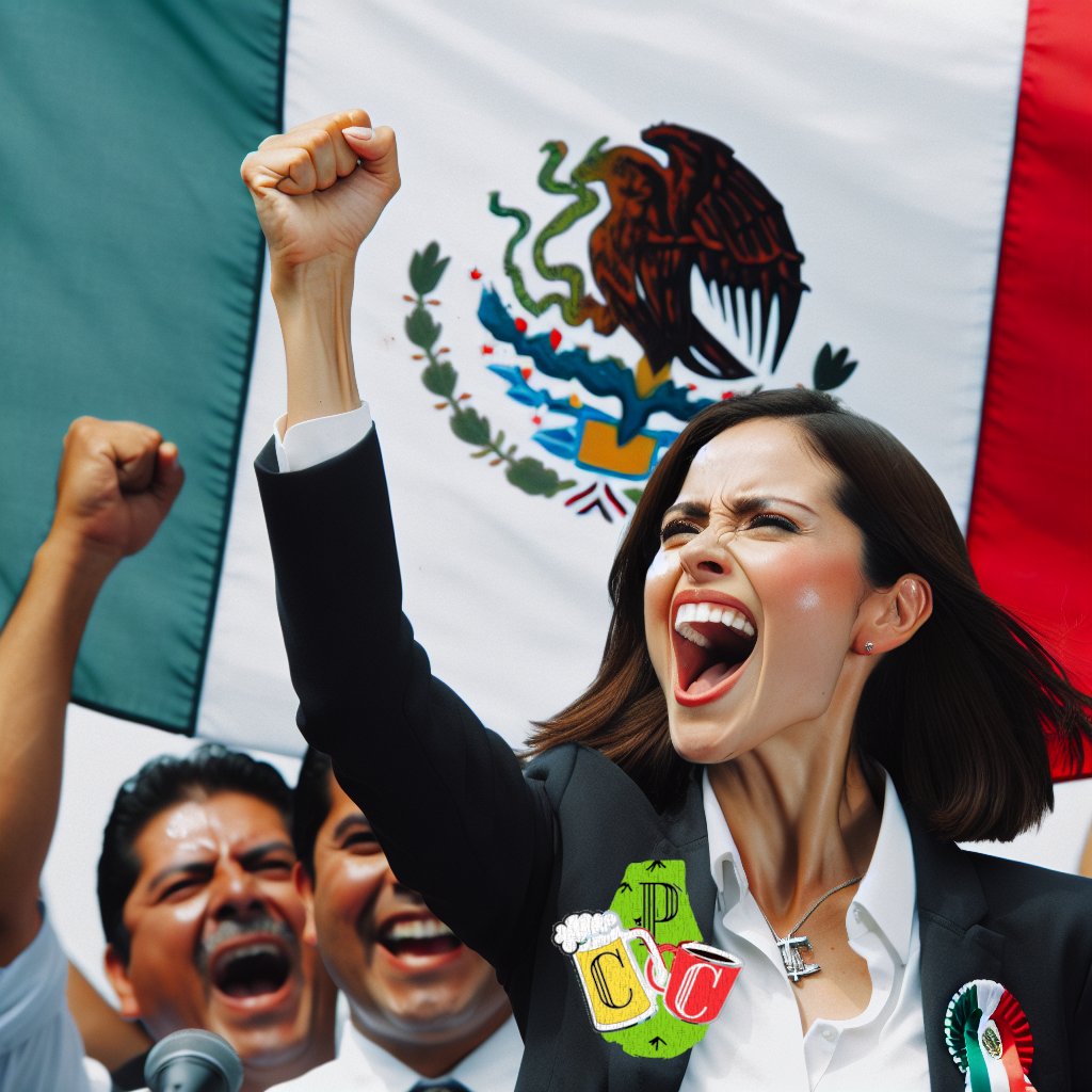 partidochelasy1's tweet photo. ¡#Ganamos la confianza de México! En unas elecciones dominadas por el escándalo y la tiktokización de la política, nuestro partido mantiene su decencia. ¡Nuestra #PresidentaDeMéxico se prepara para dirigirse a la nación tras su legítima victoria!
#EsPCC #EleccionesMéxico2024 https://t.co/aZQKtADjhl