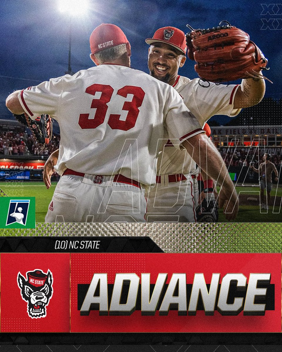 (10) <a href="/NCStateBaseball/">#Pack9 ⚾️</a> defeats James Madison, 5-3, to advance to the Super Regionals.

#RoadToOmaha