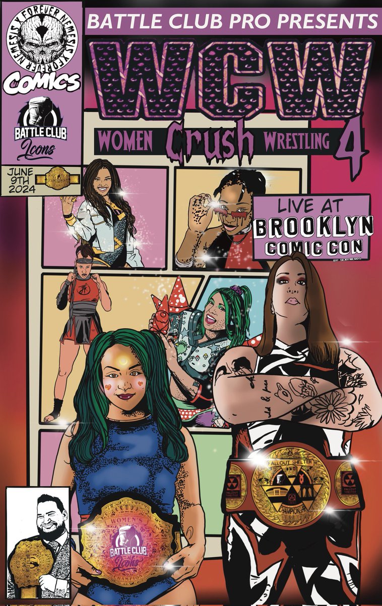 Jocay19's tweet photo. This weekend it’s @Battleclubpro &amp; @TheFallOut_101 invading @bkcomiccon 

6/8: Welcome to NYC 3, 5PM

6/9: WCW4, 4:30pm

🖼️ @dannynero3o https://t.co/qoealiq74D
