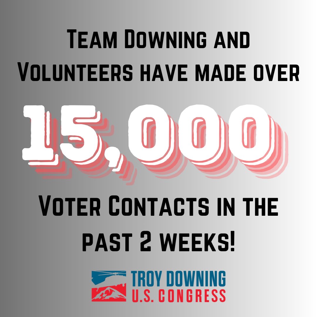 DowningForMT's tweet photo. Across the district, Team Downing has been knocking doors and making calls in support of our campaign! Thank you for your continued support and hard work. Let’s go win this! 🇺🇸
#mtpol
#mt02
#teamdowning
#grassroots https://t.co/ZaOPb9wMK8