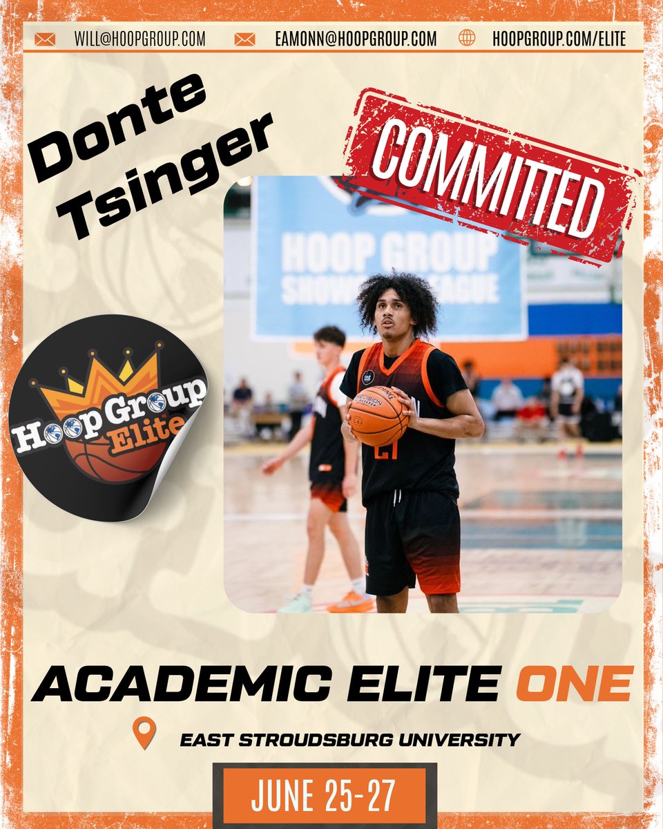 🔥 Donte Tsinger is LOCKED IN for Academic Elite One.

Offers from SFPA, Southern, NC A&amp;T and Cornell.

🗓️ - June 25th through 27th
📍 - East Stroudsburg University (PA)

Link- hoopgroup.com/sports/elite/s…