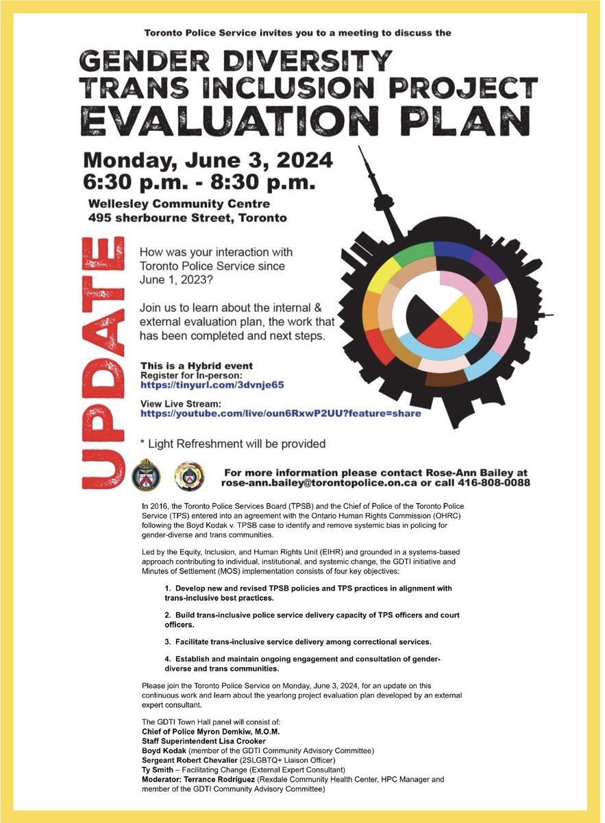 BoydKodak's tweet image. Please join us at this very important event, and opportunity to help make change for the better.

In 2023 TPS implemented new Trans training and procedures. It’s important to see what results were achieved,

We need all input, whether good or bad. Please come and contribute.