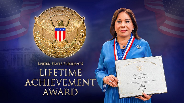 CostaNoticiasTV's tweet photo. Presidente Joseph Biden de los Estados Unidos otorgó a la Hermana María Luisa Piraquive, el “Premio a toda una vida de servicio voluntario” https://t.co/GLlLAE3Yzi https://t.co/tNeElJlaZK
