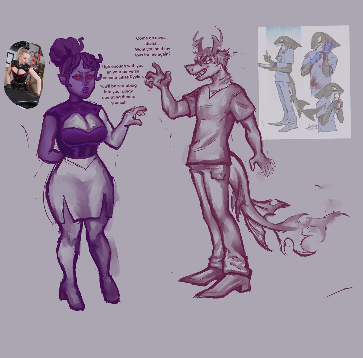 DivusThatOneNun's tweet photo. (( @hellsicle drew her character and Dee 

I’m in love https://t.co/WddU3RdnBO