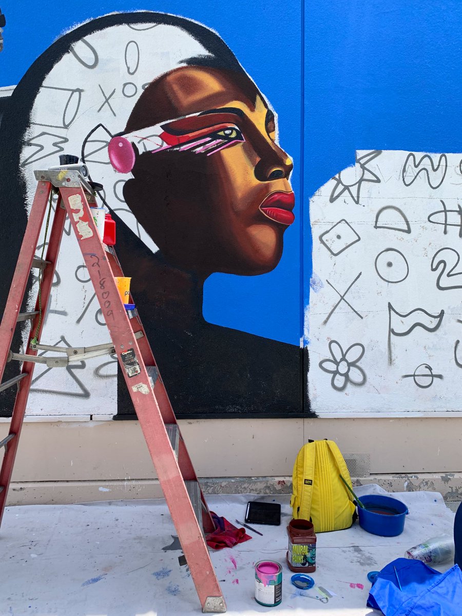 anthnyxyz's tweet photo. Watts legend 🖤 This is a tribute to Sylvester that I painted at the high school he attended. More people should know about him. https://t.co/KSL1NGxMLs