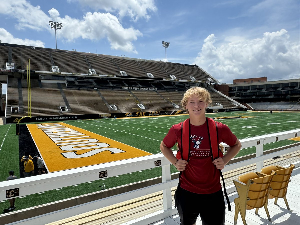 Had a great camp at Southern Mississippi! Thank you <a href="/CoachGMeyer/">Greg Meyer</a> and <a href="/CoachJWalker15/">Jack Walker</a>